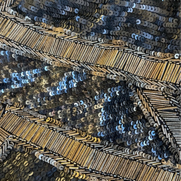 All Saint Dasia Dress sequined gold and black New Year’s Eve dress size 10 - Picture 5 of 8